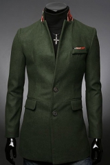 Стильное пальто для мужчин темно-зеленого цвета A.C. Justin