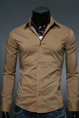 Классическая коричневая рубашка Essence